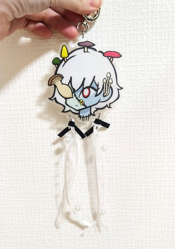原木純子ふわふわおリボン生首アクリルキーホルダー