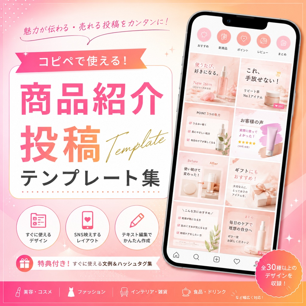 商品紹介投稿テンプレート集