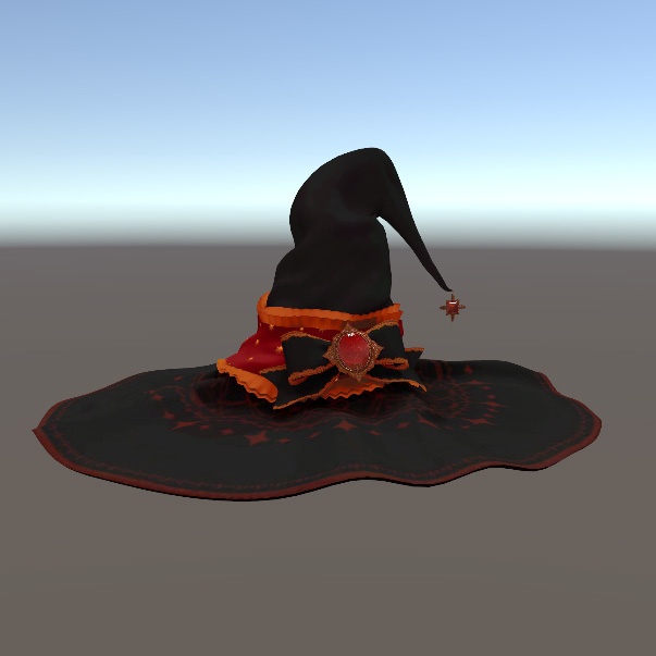 魔女の帽子(ボルドー) リボンブローチつき