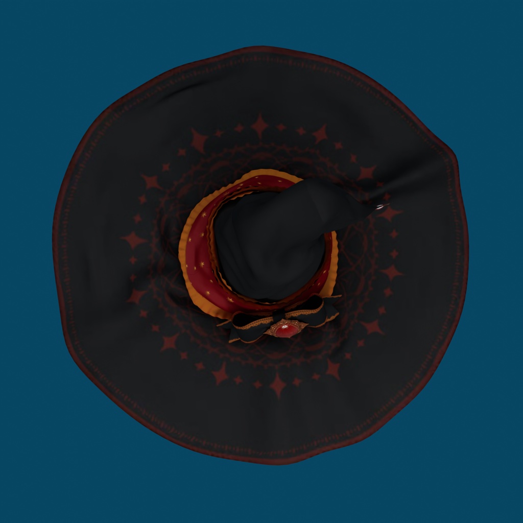 魔女の帽子(ボルドー) リボンブローチつき