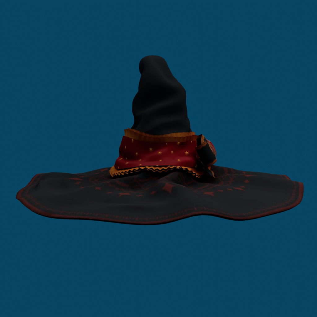 魔女の帽子(ボルドー) リボンブローチつき