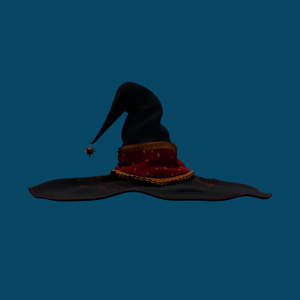 魔女の帽子(ボルドー) リボンブローチつき