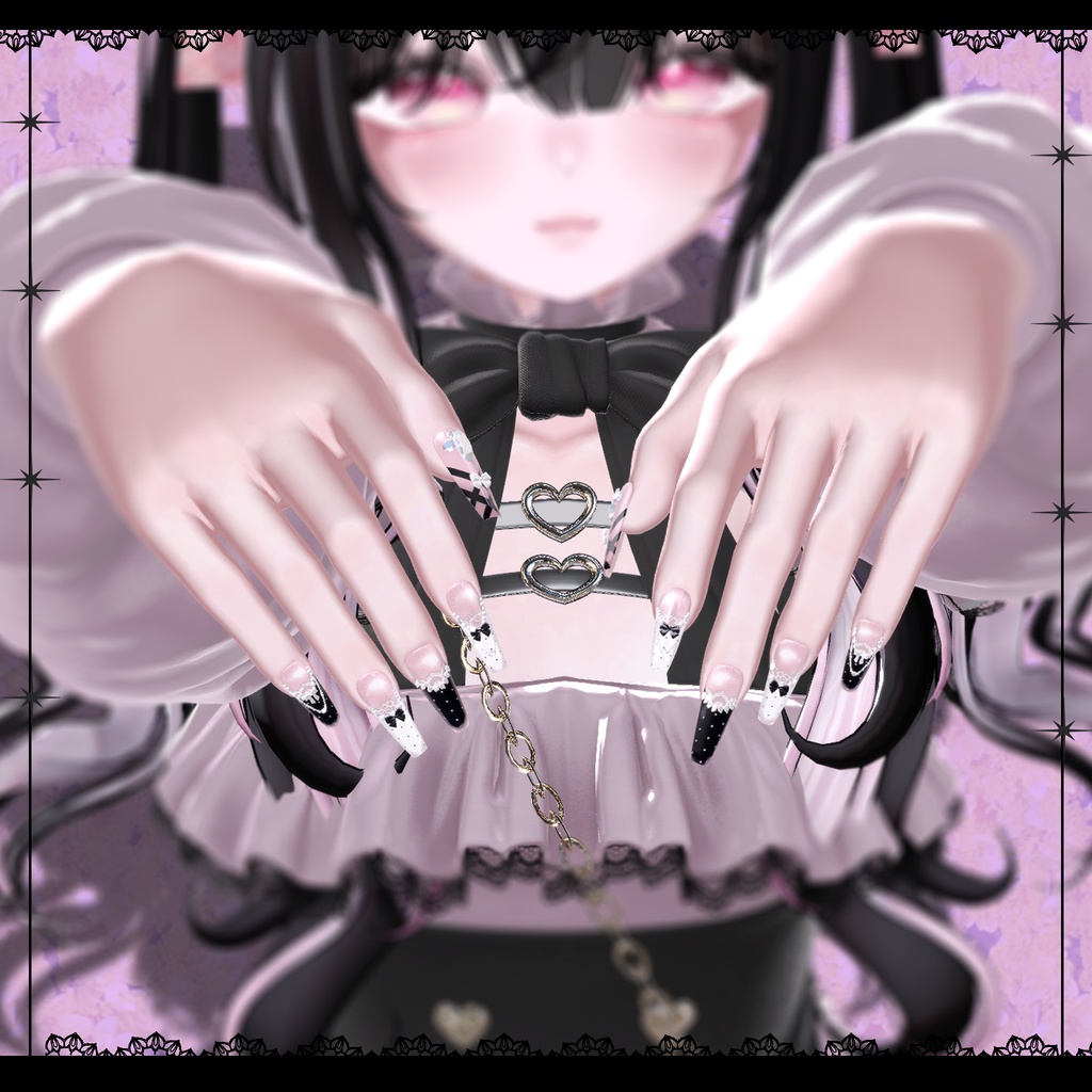 ❤️SALE❤️【12avartar】dot ribbon nail🎀