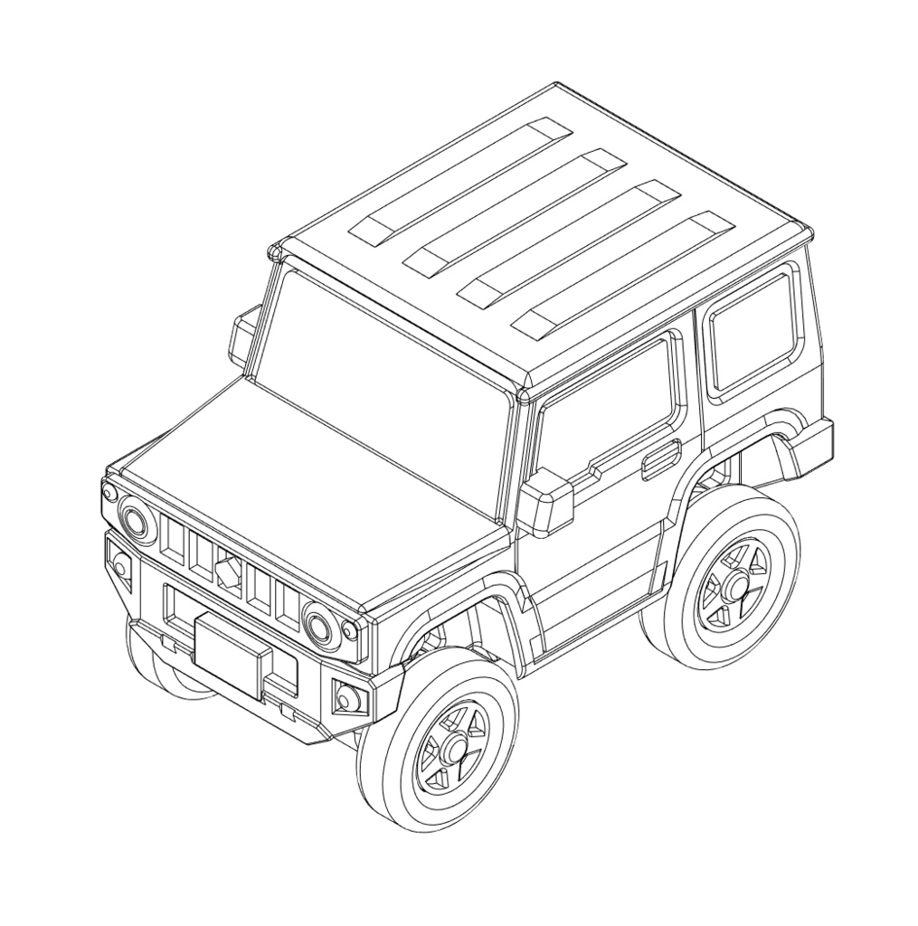 ジムニー jimny 1/24 ミニカー 2台セット 白黒 - メルカリ
