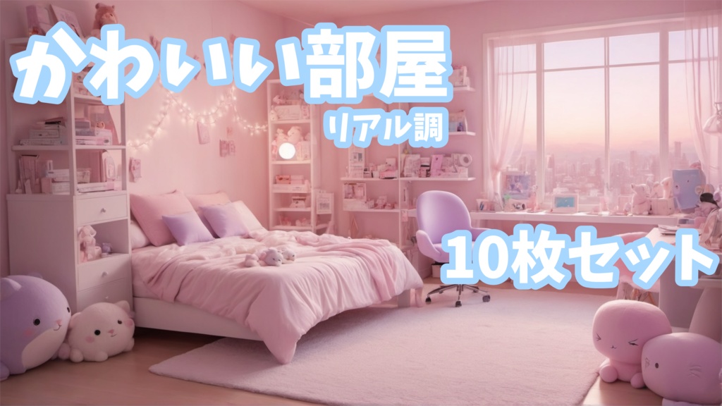 背景素材ー可愛い部屋(リアル調)ー10枚セット