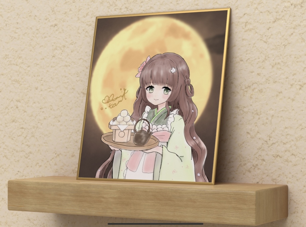 おたまバースデーミニ色紙(月見、花畑)