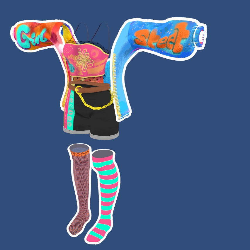 【凪夜瑠璃対応】衣装セット「Street Punk」