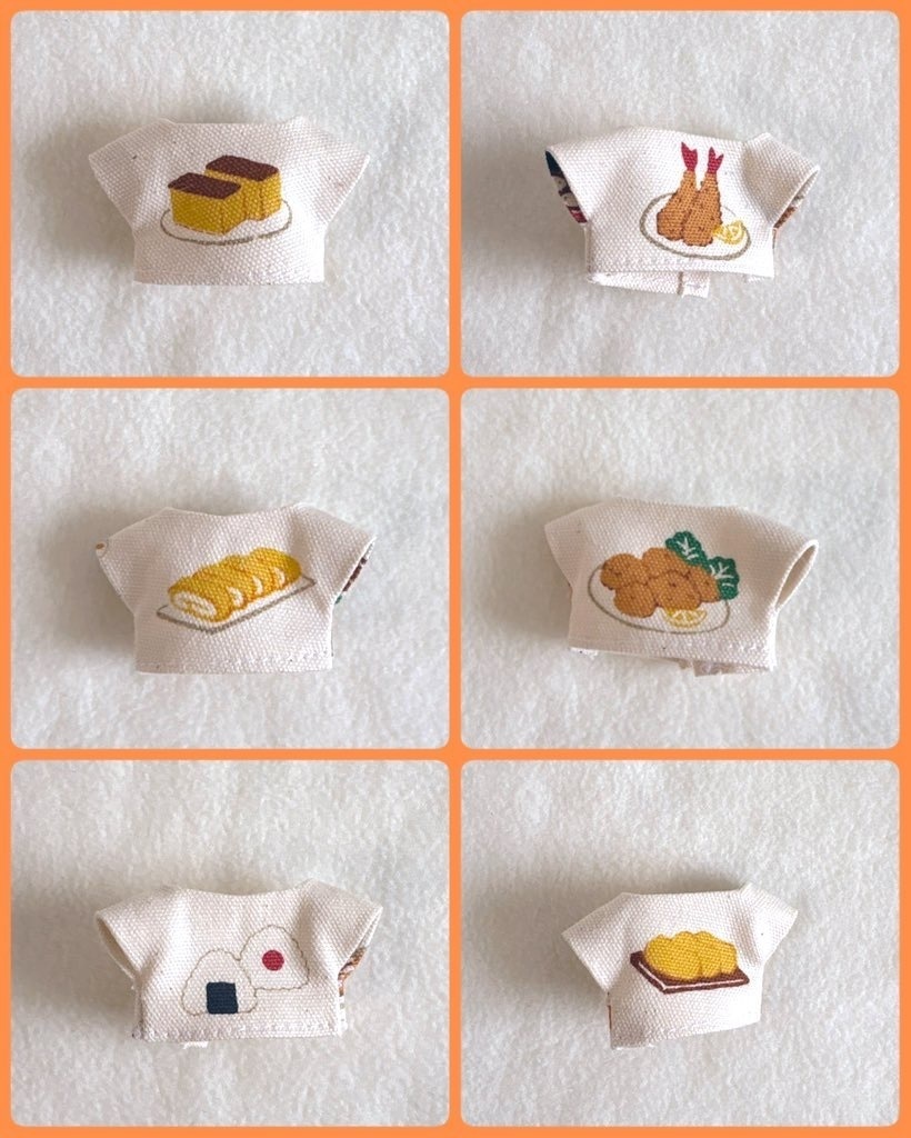 ごはんTシャツ(🥷🥚サイズほわぬい)生成り色