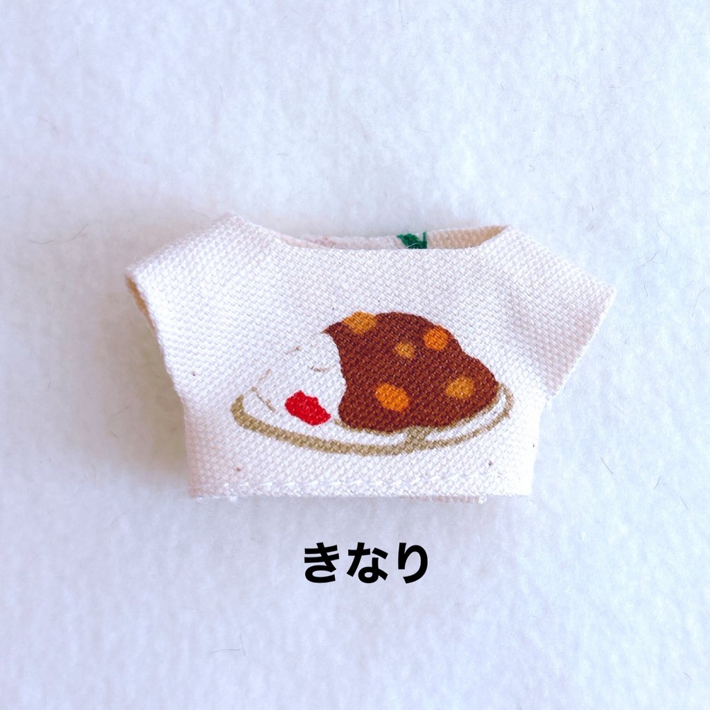 ごはんTシャツ（🥷🥚サイズほわぬい）生成り色