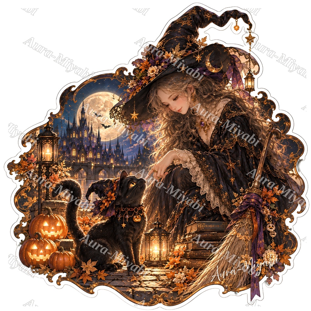 【Aura-Miyabi】月夜の魔女と黒猫 2種類