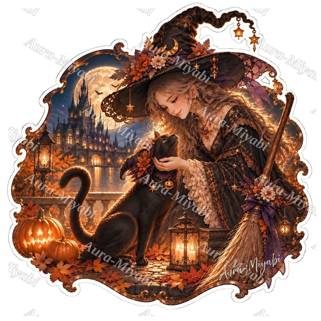 【Aura-Miyabi】月夜の魔女と黒猫 2種類