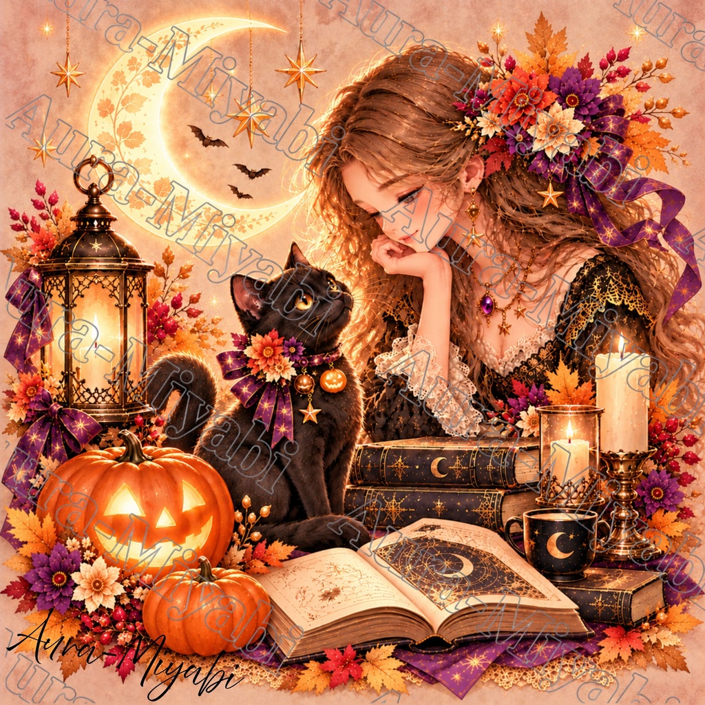 くすみ背景デジタルペーパー6枚セット・ハロウィン素材|壁紙デコ【商用利用可】3600×3600PNG