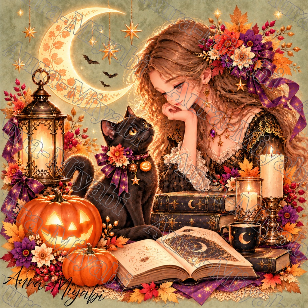 くすみ背景デジタルペーパー6枚セット・ハロウィン素材|壁紙デコ【商用利用可】3600×3600PNG