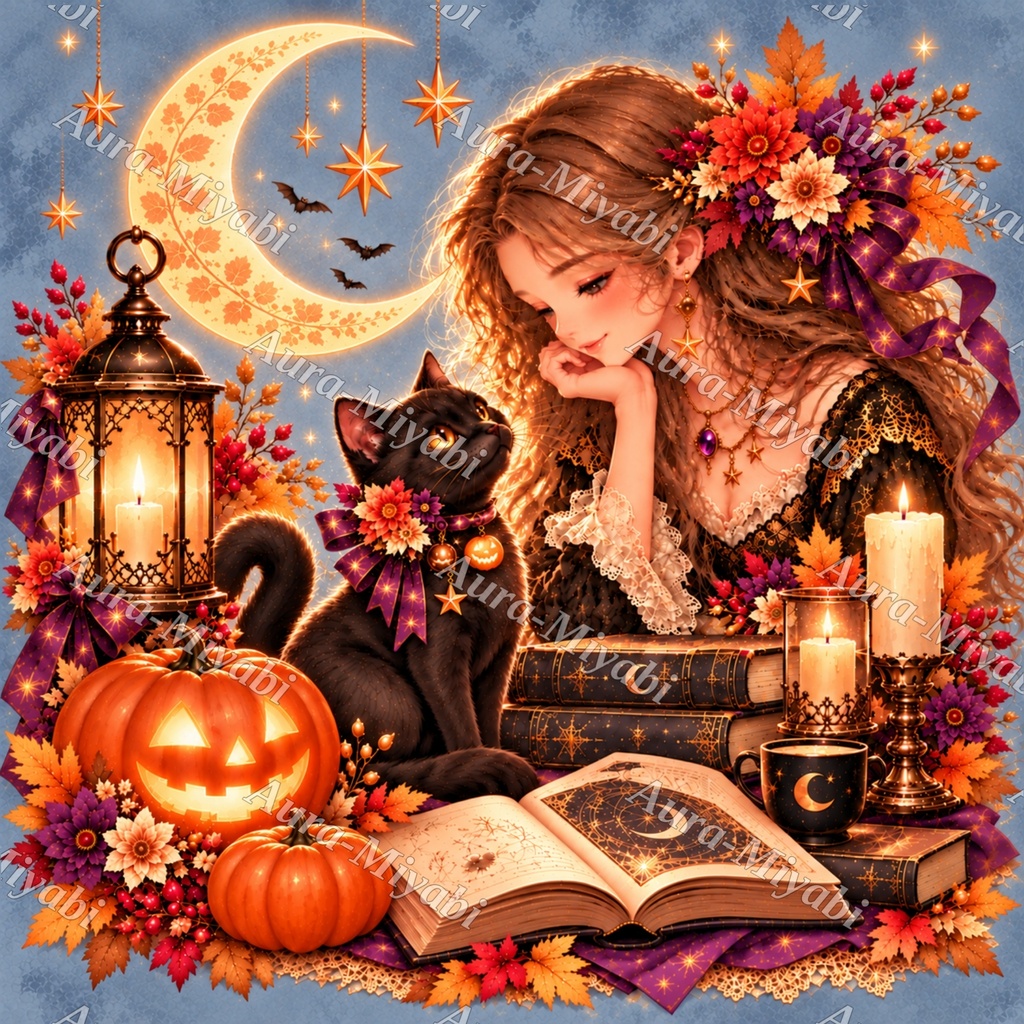 くすみ背景デジタルペーパー6枚セット・ハロウィン素材|壁紙デコ【商用利用可】3600×3600PNG