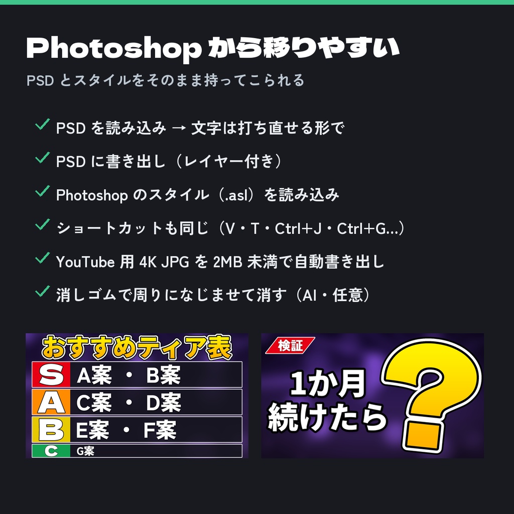 ハヤクサムネ(Hayaku Thumb)|YouTube サムネを早く作る画像エディタ【Windows・買い切り】