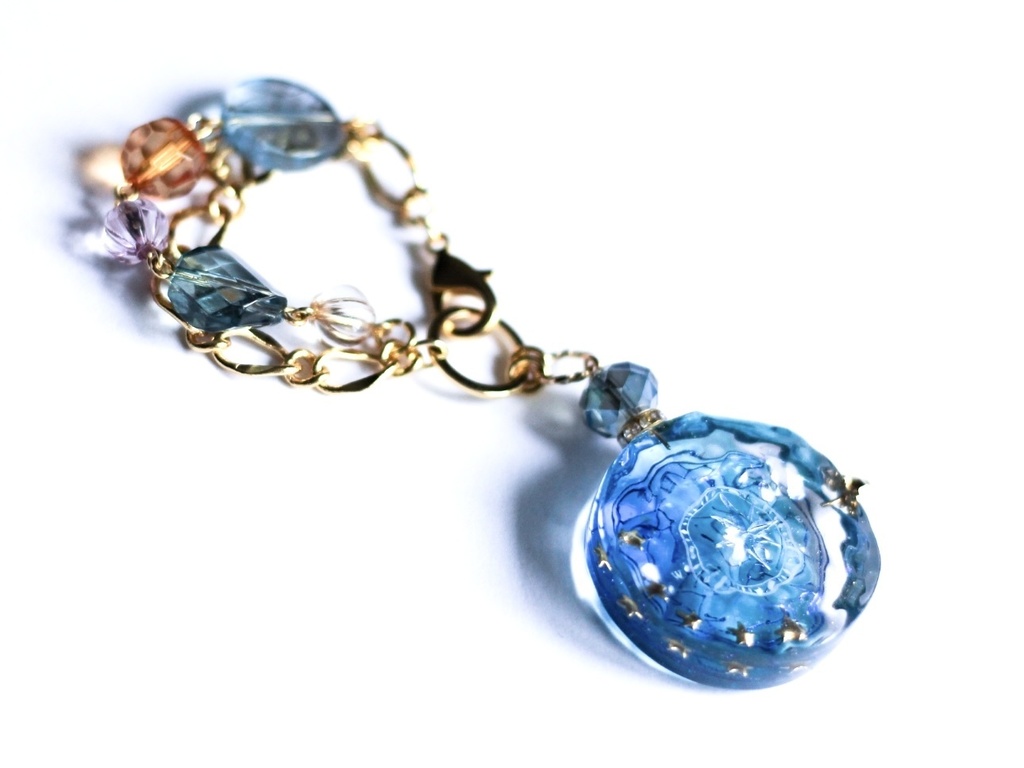 星と花の水紋時計