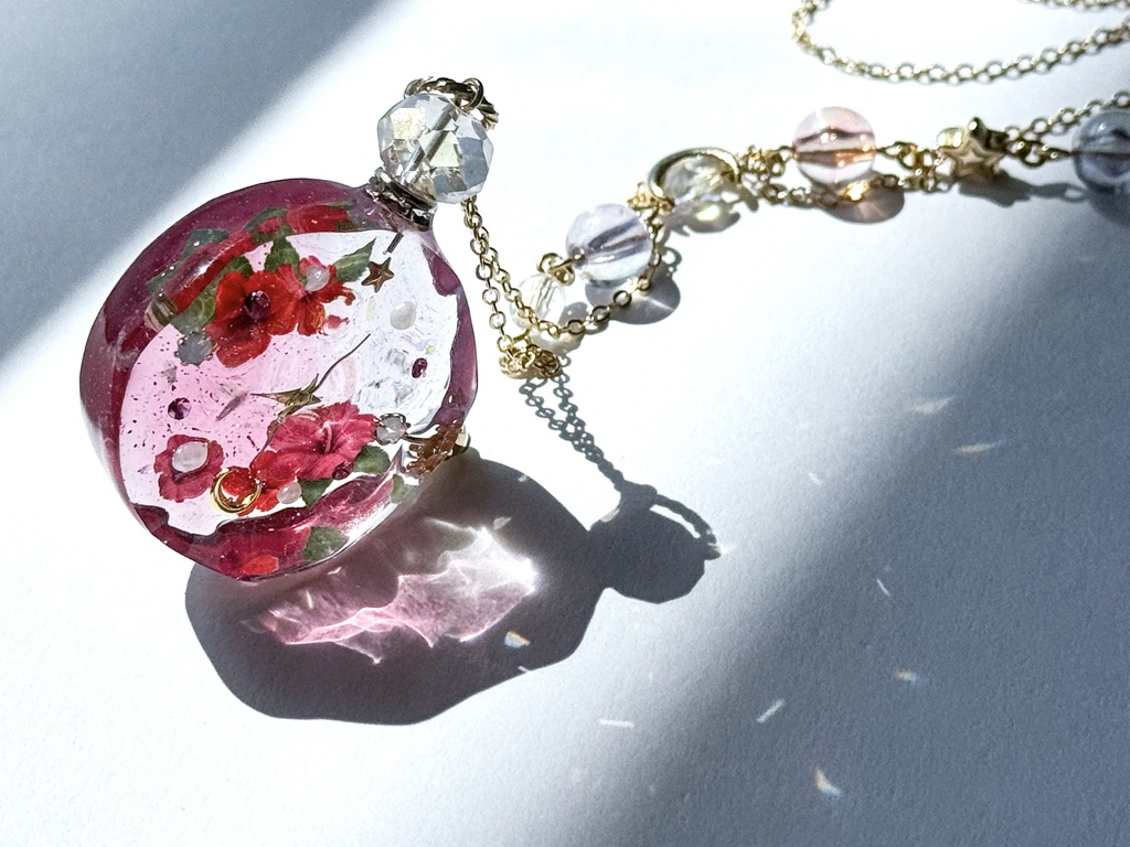 星と花の水紋時計