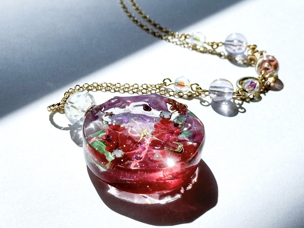 星と花の水紋時計