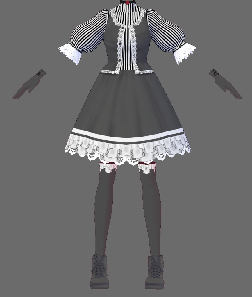 【VRoid】ゴシックフリルワンピース