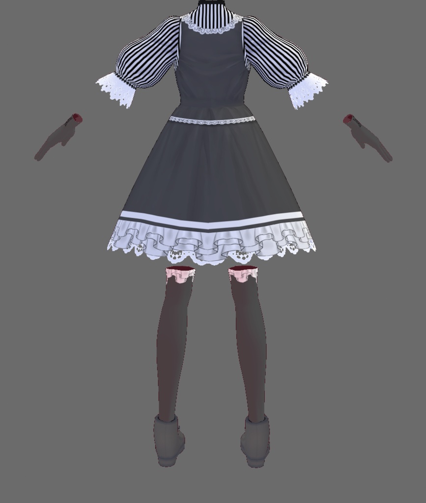 【VRoid】ゴシックフリルワンピース