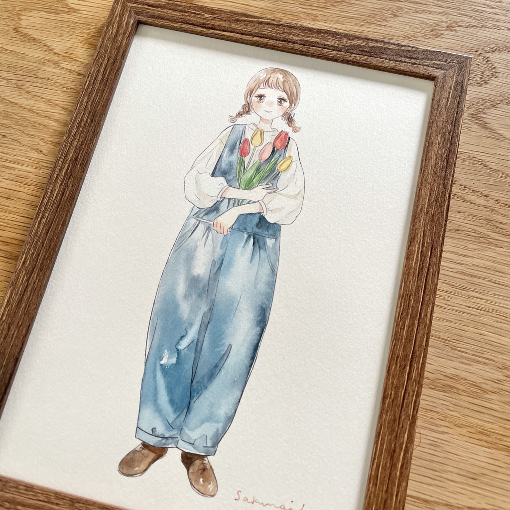 A5サイズ原画|サロペットガール