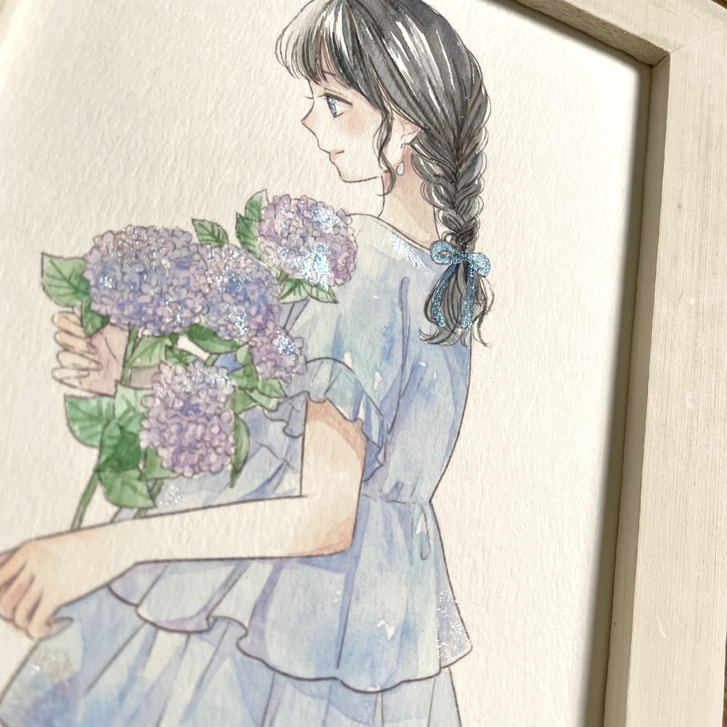 2Lサイズ原画|梅雨の楽しみ