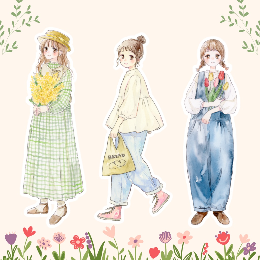シールセット|Spring girls