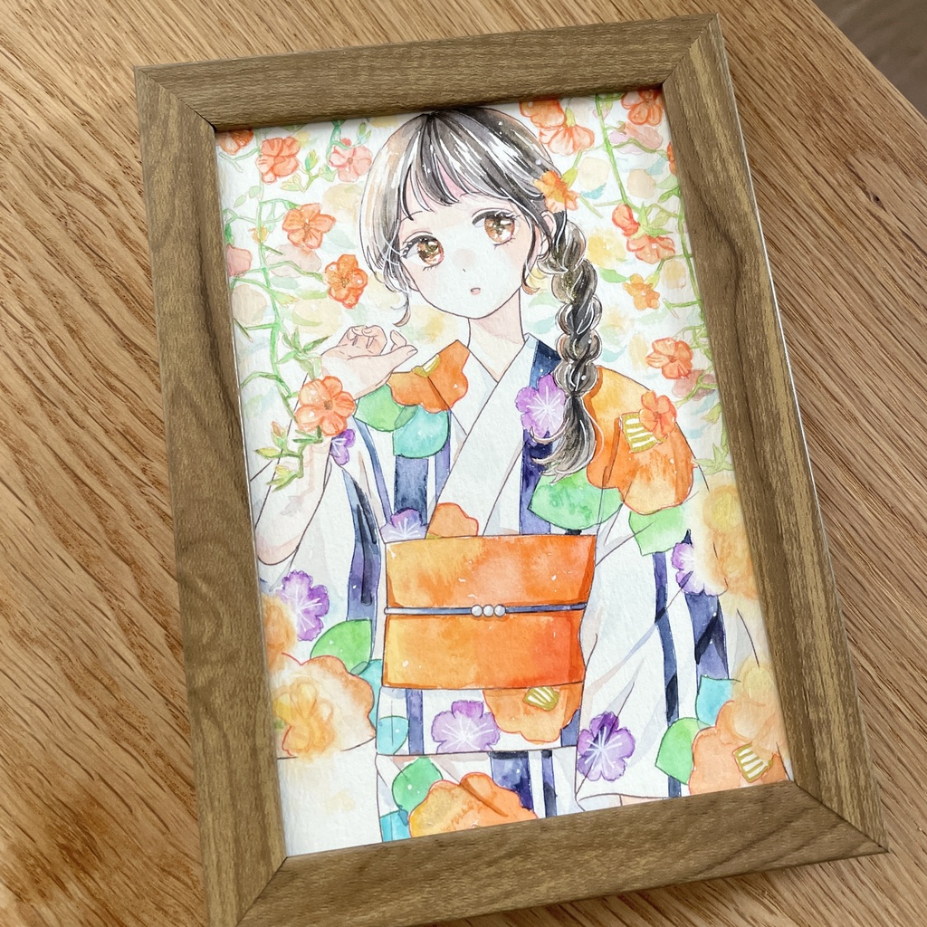 はがきサイズ原画|夏の終わり