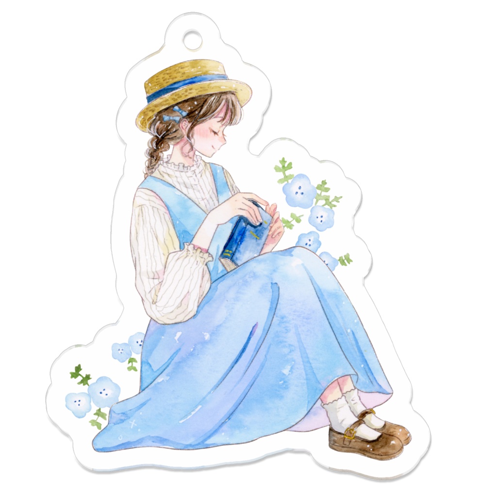 アクリルキーホルダー｜ネモフィラと女の子