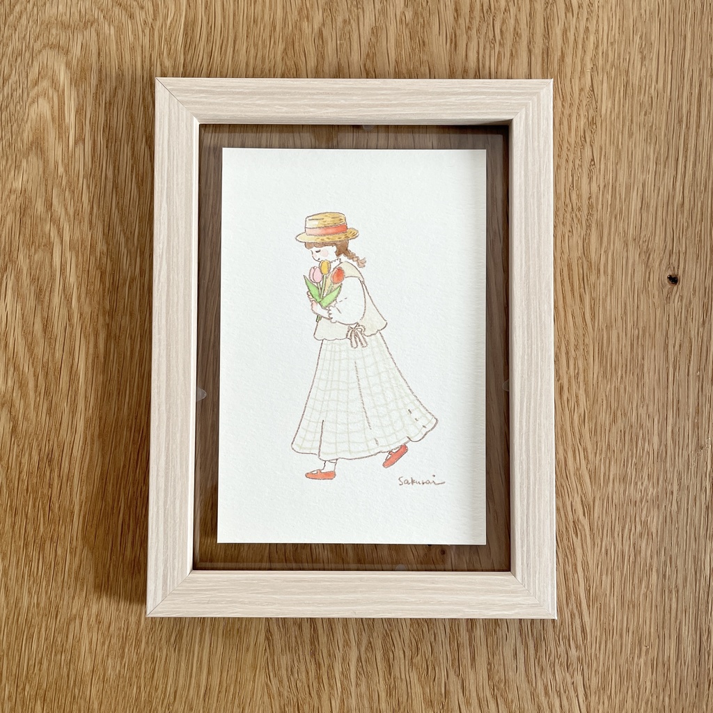 【3/7（土）20：00～販売開始】原画作品｜チューリップと女の子