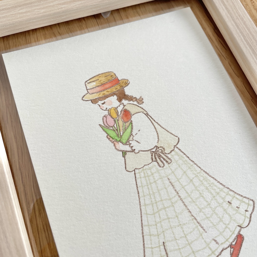 【3/7(土)20:00~販売開始】原画作品|チューリップと女の子