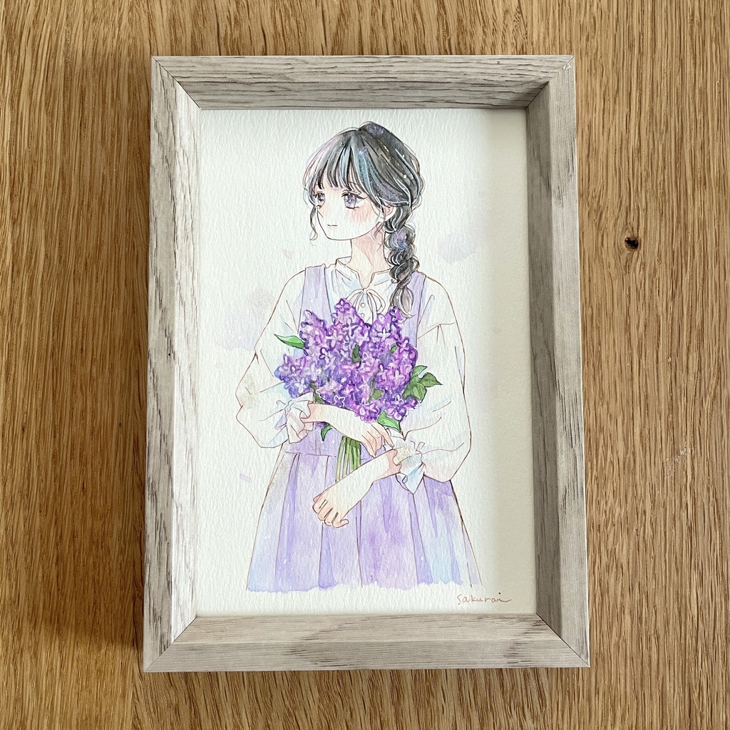 【3/22（日）20：00～販売開始】原画作品｜ライラックと女の子