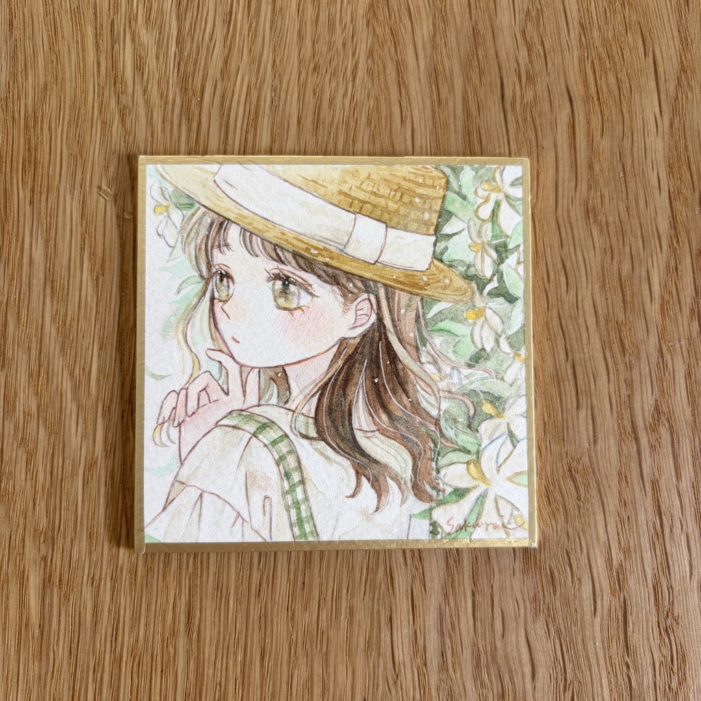 【6/16（火）20：00～販売開始】豆色紙 | クチナシの花と女の子