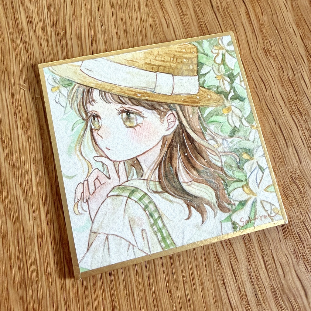 【6/16(火)20:00~販売開始】豆色紙 | クチナシの花と女の子