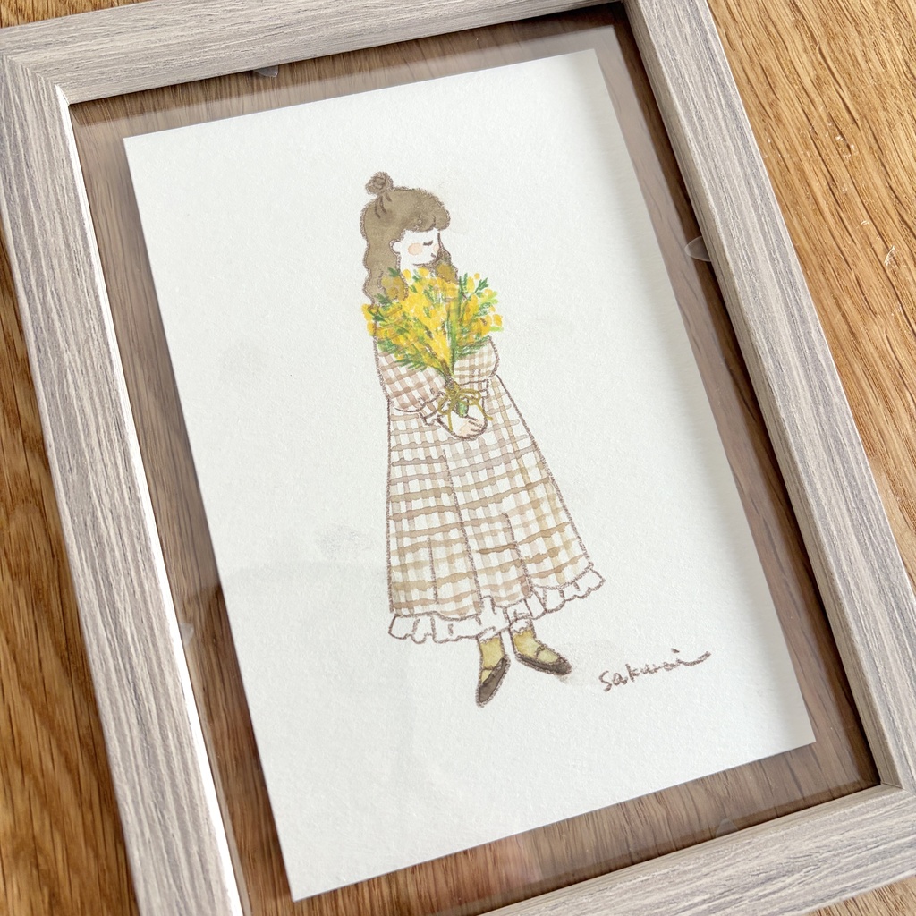 原画作品|ミモザと女の子