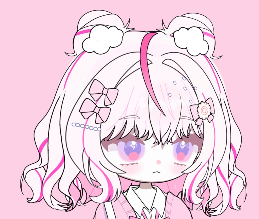 【限定1点】【Live2D model】(VTS対応)ピンク雲女の子