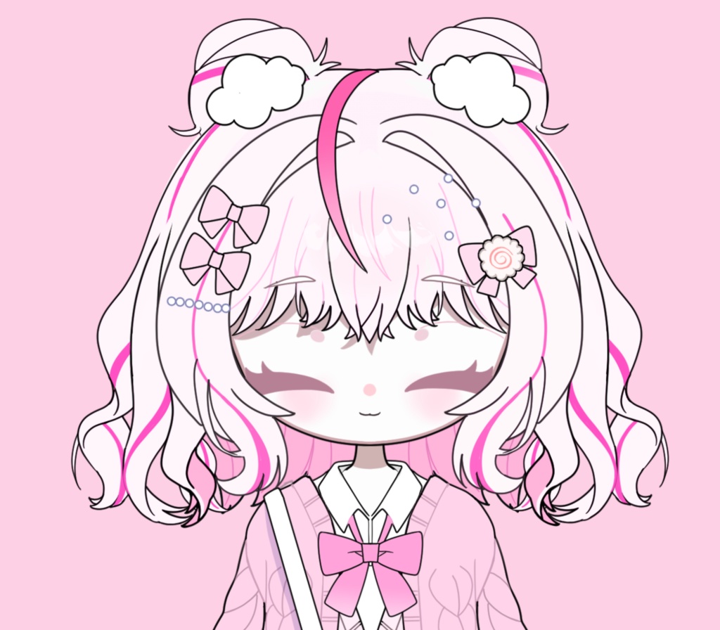 【限定1点】【Live2D model】(VTS対応)ピンク雲女の子