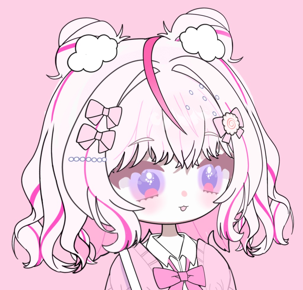 【限定1点】【Live2D model】(VTS対応)ピンク雲女の子