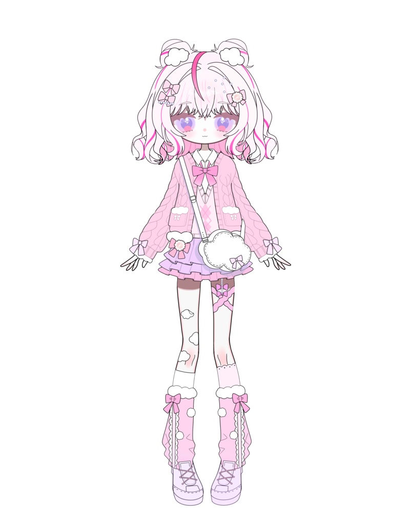 【限定1点】【Live2D model】(VTS対応)ピンク雲女の子