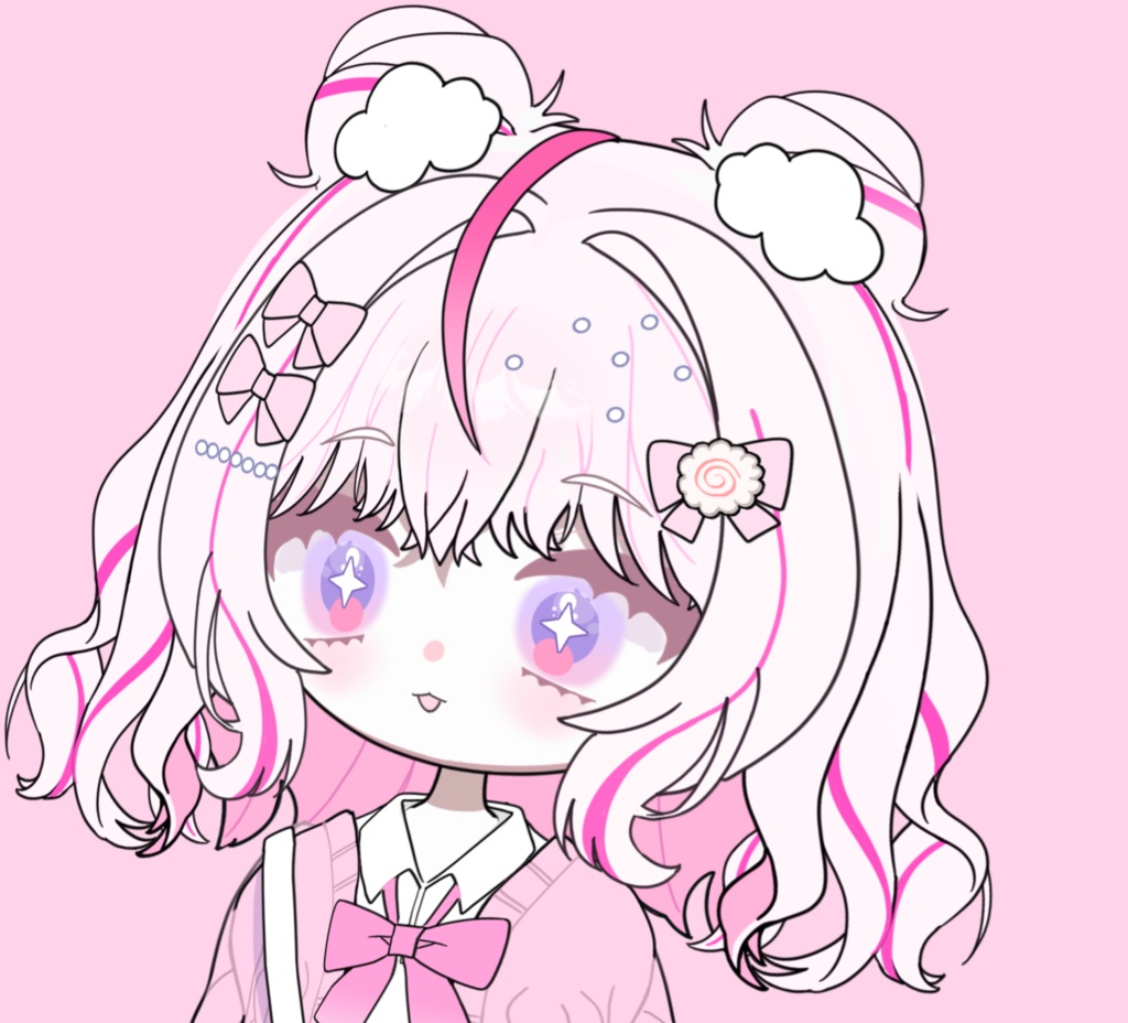 【限定1点】【Live2D model】(VTS対応)ピンク雲女の子