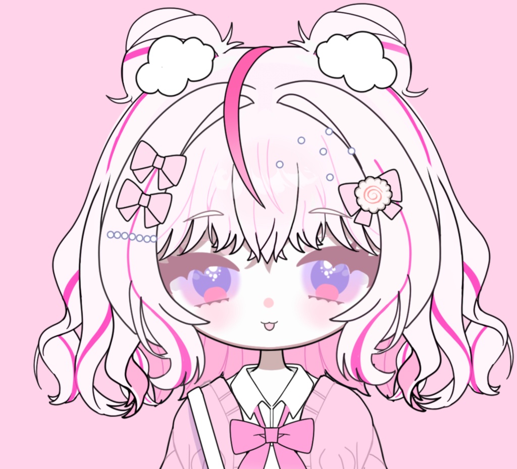 【限定1点】【Live2D model】（VTS対応）ピンク雲女の子