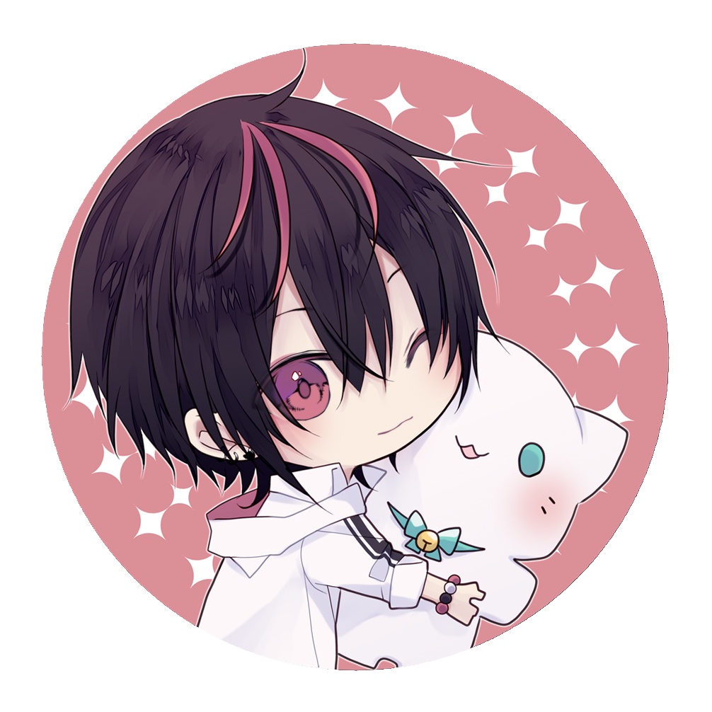 創作男子缶バッチ