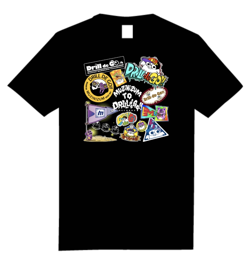 ロゴ詰め合わせTシャツ（ブラック）