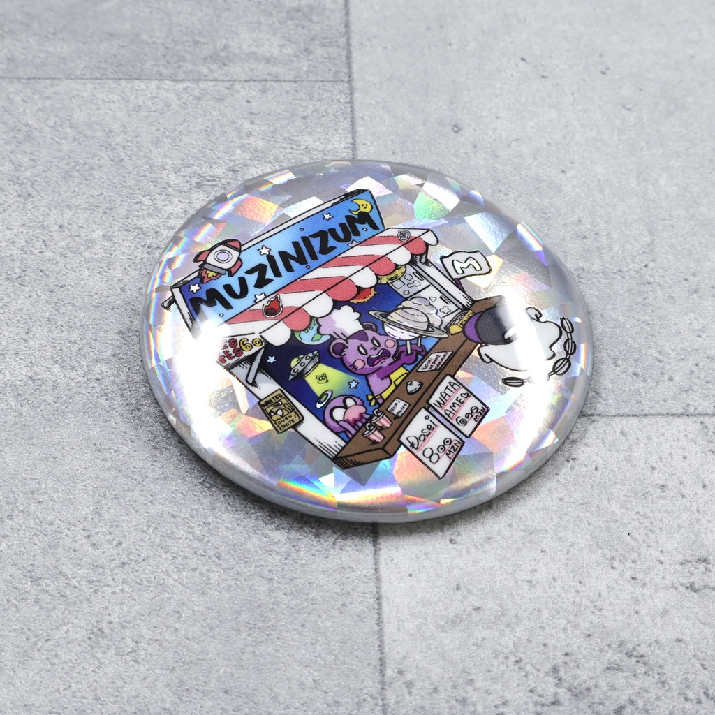 むじな屋さんキラキラビッグ缶バッジ!