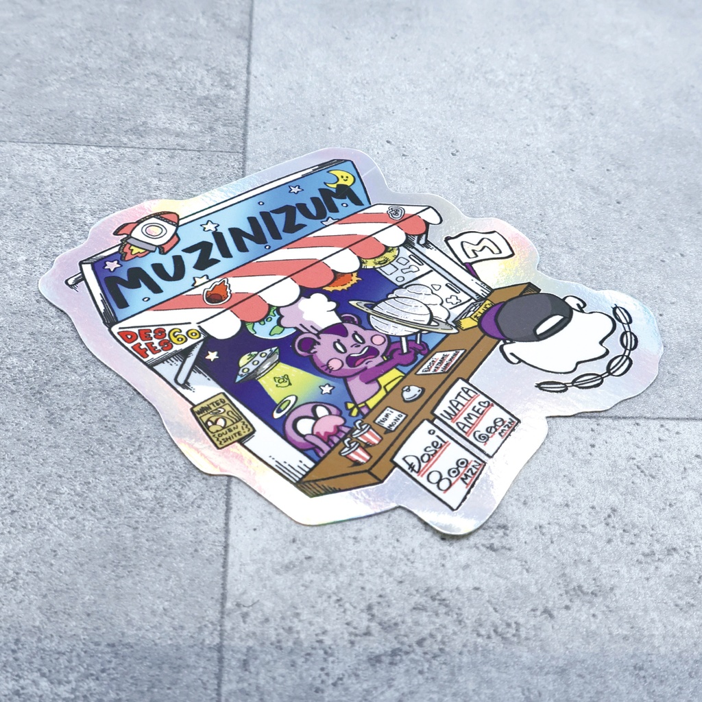 むじな屋さんキラキラステッカー