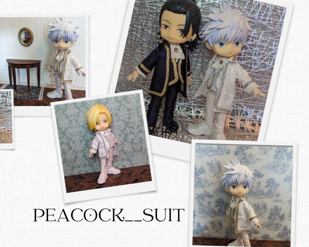 【受注制作】サテンジャガードスーツ・ホワイト【送料込】