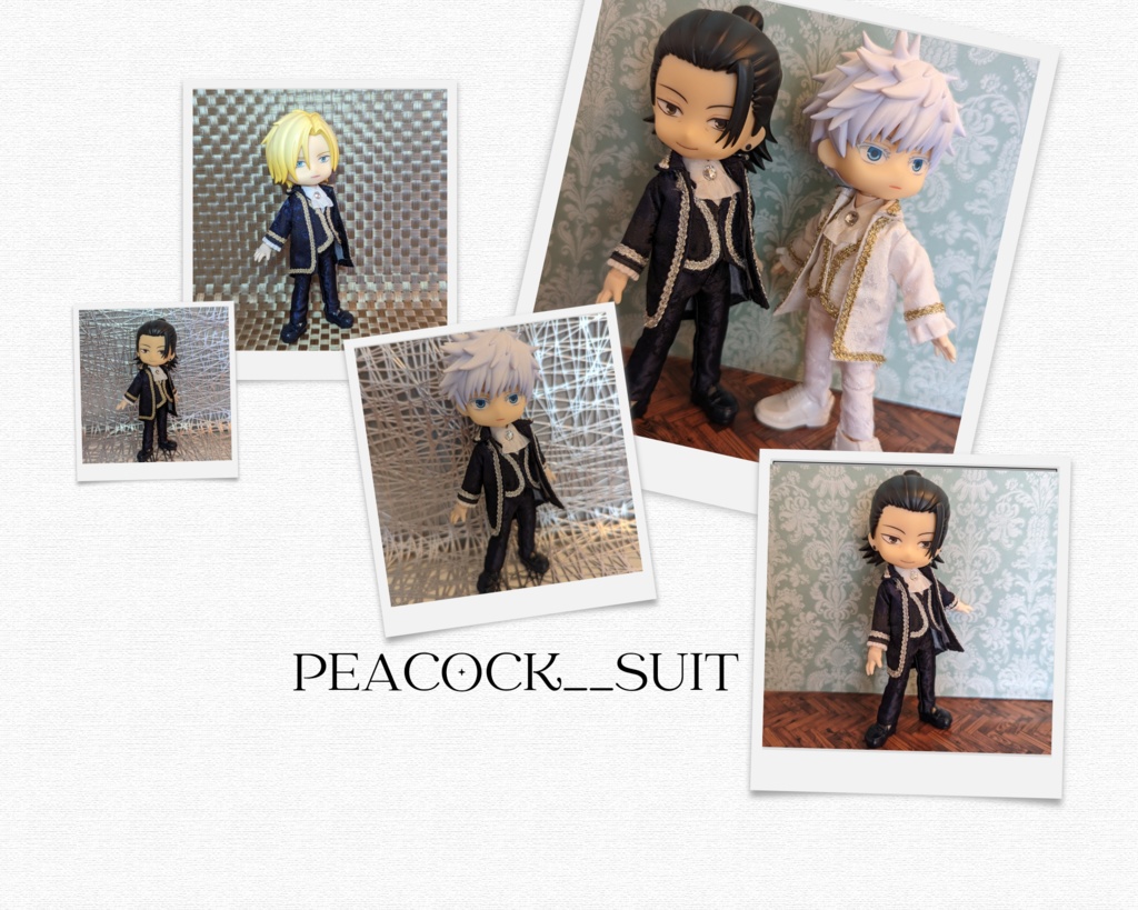 【受注制作】サテンジャガードスーツ・ネイビー【送料込】