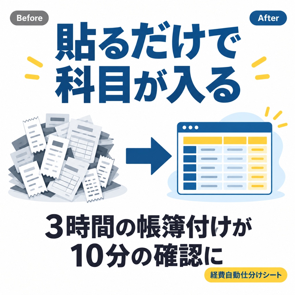 【貼るだけ】経費を自動仕分け|確定申告の集計つき Excel/スプレッドシート