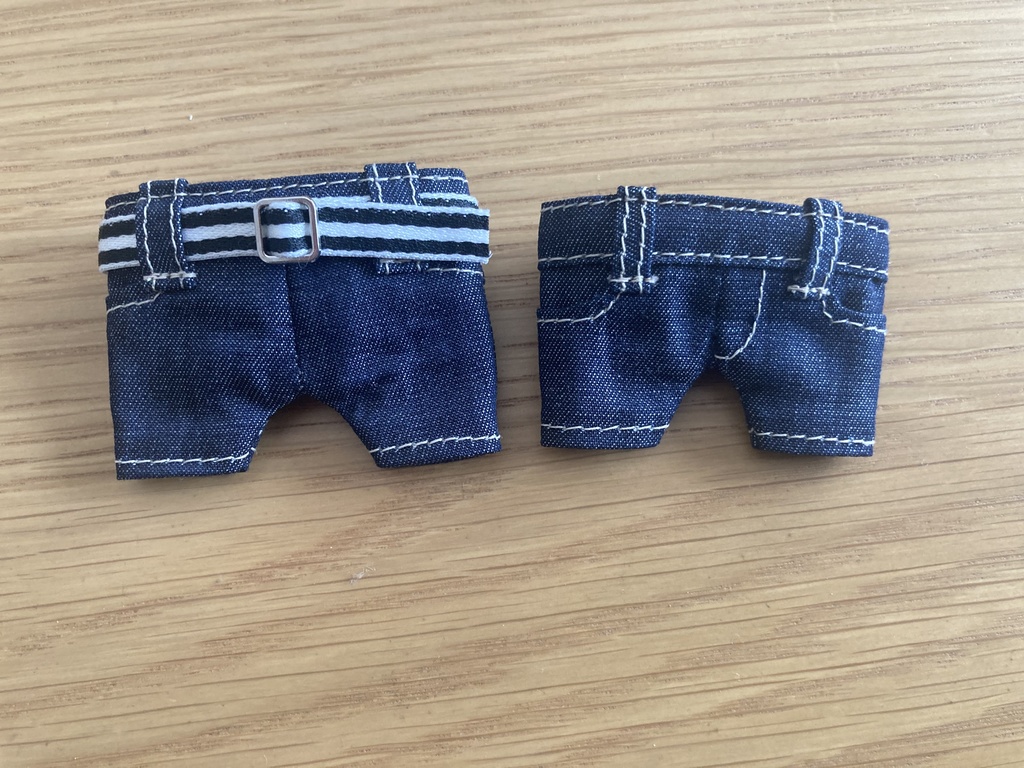 【B品】カジュアルベルト付きデニムパンツ