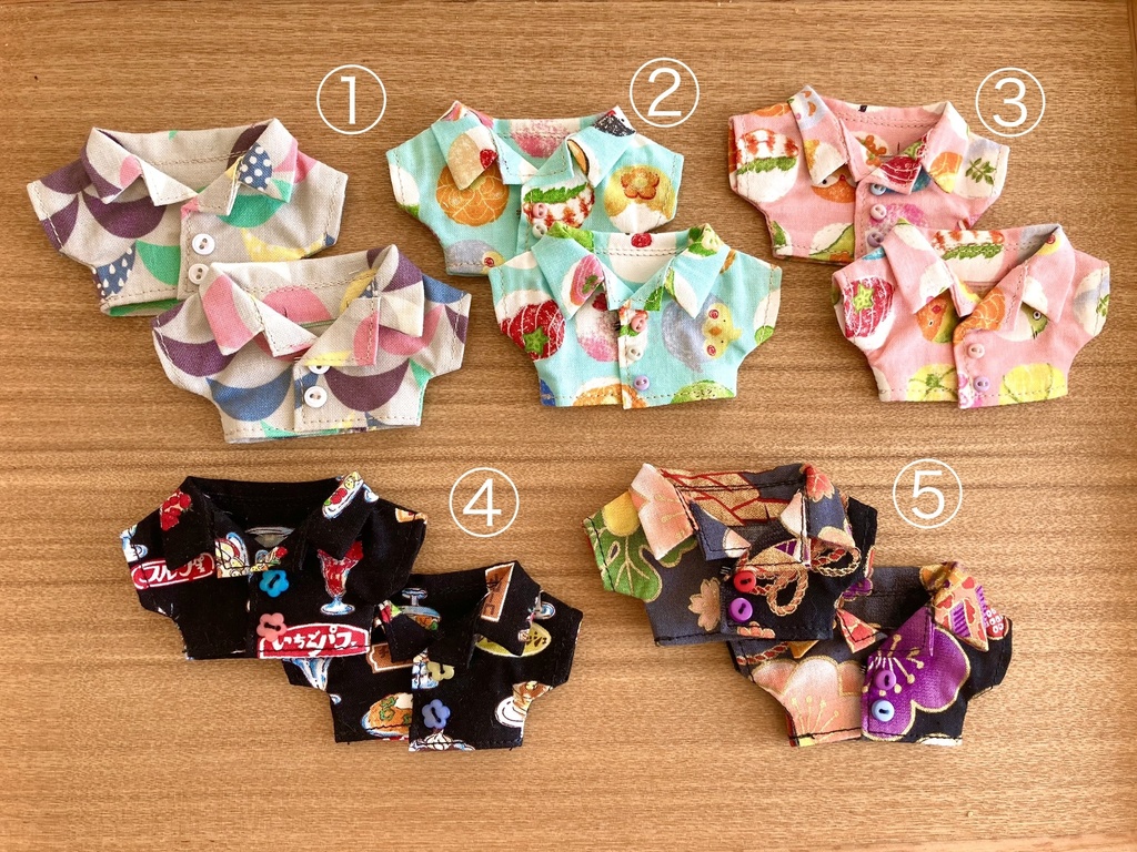 12cmぬい用開襟シャツ